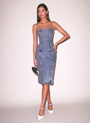 Denim Snap Button Dress