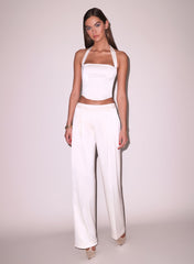 Satin Pleated Trousers