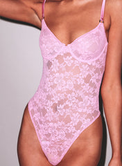 Stretch Lace Bodysuit Elegant Lingerie