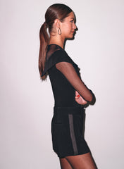 Silk Satin Tuxedo Shorts