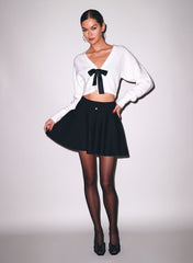 Flared Knit Mini Skirt