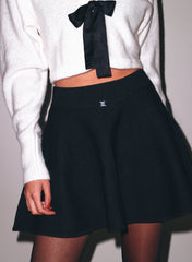 Flared Knit Mini Skirt