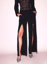 Tailored Trouser with Zipper Split Hem