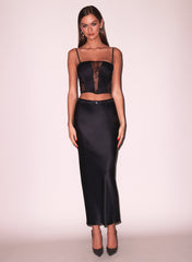 Silk Lace Corset Top Floral Romance