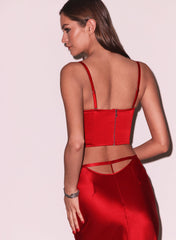 Silk Skirt with Elegant Cutout Detail