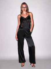 Silk Lace Lounge Pants Elegant Comfort