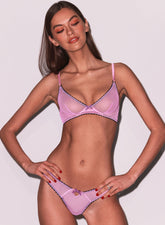 Mini Fishnet Demi Bra with Silk Straps