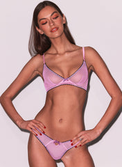 Mini Fishnet Demi Bra with Silk Straps