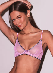 Mini Fishnet Demi Bra with Silk Straps