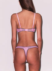 Flirty Fishnet Thong with Keyhole and Bow