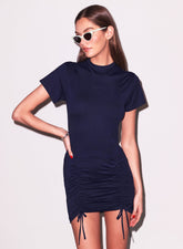 Effortless T Shirt Dress with Ruched Detail