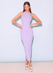 Strappy Rib Ribbed Maxi Dress Elegant Column Silhouette