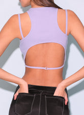 Strappy Ribbed Tank Luxe Knit Cutout Back