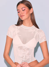 Floral Lace Pointelle Tee