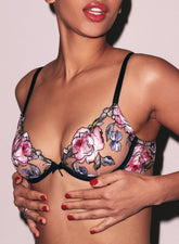 Floral Embroidered Lingerie Set