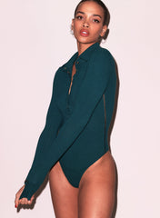 Ribbed Lace Detail Bodysuit