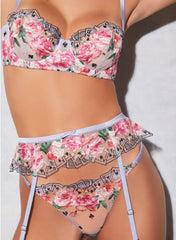 Floral Embroidered Balconette Bra