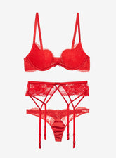 Lace Seduction Set Romantic Red Lingerie