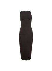Hourglass Rib Midi Dress Flattering Cinched Waist