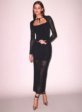 Lace Pointelle Maxi Skirt Flowy Feminine