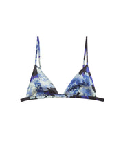 Silk Triangle Bra Floral Motif