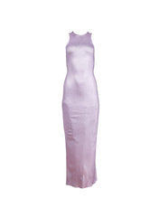 Foil Rib Racer Dress Flattering Back Zipper