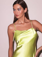 Open Back Maxi Slip Dress Silk Charmeuse Evening Elegance