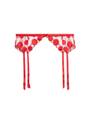 Polka Dot Garter Belt Sheer Mesh Back