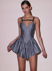 Poppy Dress Flared Skirt V Neckline