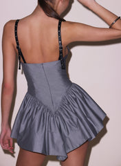 Poppy Dress Flared Skirt V Neckline