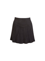 Flared Ribbed Skirt Mini Length