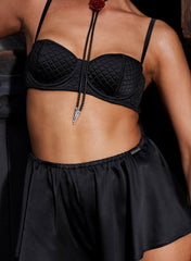 Quilted Silk Balconette Bra Elegant Lingerie