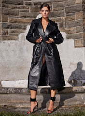 Moto Leather Trench Coat Effortless Edge Timeless Style
