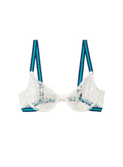 Flirty Mesh Demi Bra with Bow Embroidery