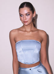 Silk Corset Top Flattering Boning Design