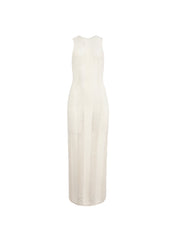 Semi Sheer Maxi Dress with Stripe Detailing
