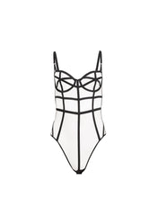 Caged Bodysuit with Silk Straps and Underwire