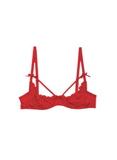 Lace Peekaboo Underwire Bra Silk Straps