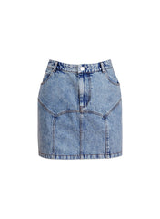 Denim Garter Skirt Flirty Details