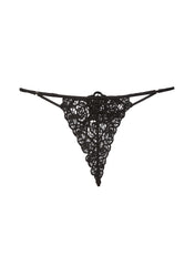 Guipure Lace V String with Rose Detail
