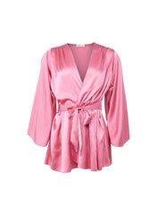 Flowing Angel Sleeve Robe Luxe Silk Charmeuse