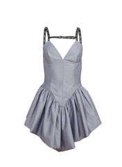 Poppy Dress Flared Skirt V Neckline