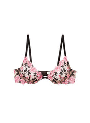 Romantic Rose Embroidered Demi Bra