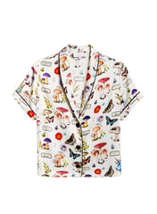 Silk Pajama Top With Magical Mushroom Print