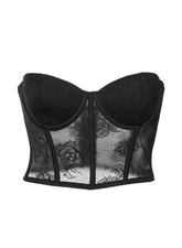 Bouquet Lace Bustier Top Romantic Black Lingerie