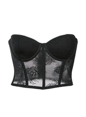 Bouquet Lace Bustier Top Romantic Black Lingerie
