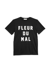 Classic Black Cotton Tee Satin Lettering Relaxed Fit