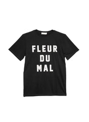 Classic Black Cotton Tee Satin Lettering Relaxed Fit