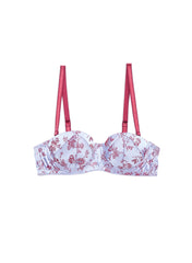 Rose Jacquard Balconette Bra with Top Stitch Detailing