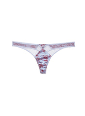 Rose Jacquard Thong Delicate Stitch Detail